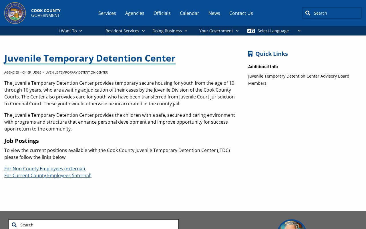 Official Cook County Juvenile Temporary Detention Center information page